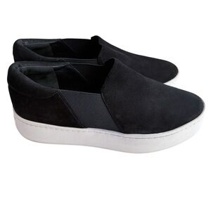 Vince Warren Women's Black Suede Platform Slip-On Sneakers Size 7 M